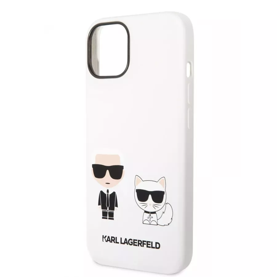Купить Чехол Lagerfeld 3D Liquid silicone Karl & Choupette Hard для iPhone 13/14, белый в Сочи. Вид 1