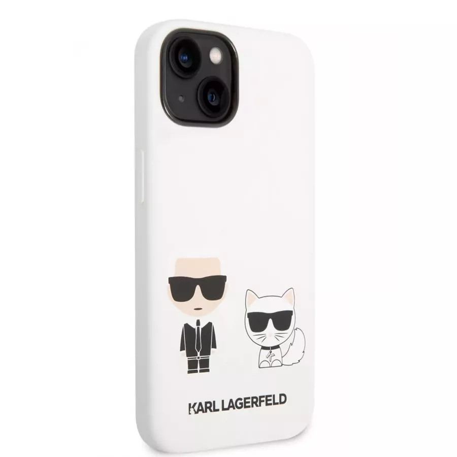 Купить Чехол Lagerfeld 3D Liquid silicone Karl & Choupette Hard для iPhone 13/14, белый в Сочи. Вид 4