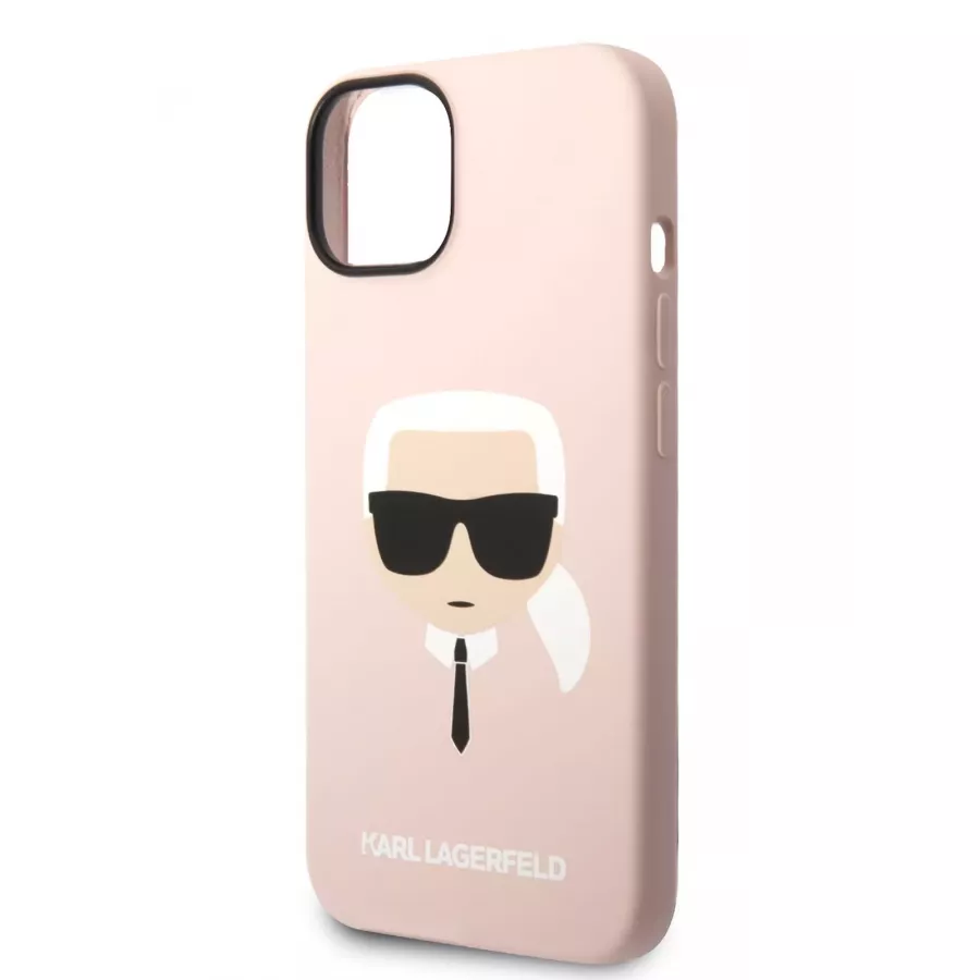 Купить Чехол Lagerfeld 3D Liquid silicone Karl's Head Hard для iPhone 13/14, розовый в Сочи. Вид 1