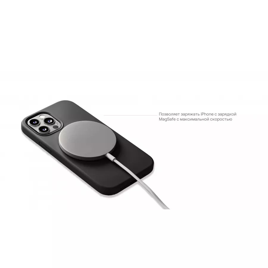 Купить Чехол uBear Touch Mag Case для iPhone 14, силикон, софт-тач, чёрный в Сочи. Вид 6