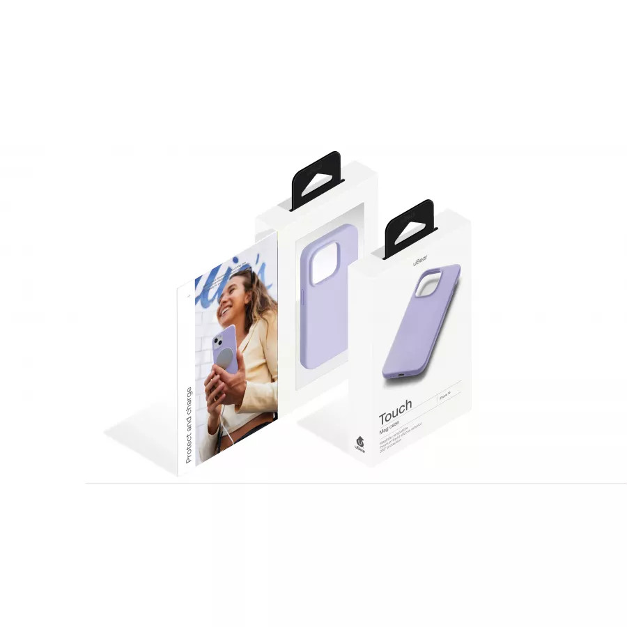 Купить Чехол uBear Touch Mag Case для iPhone 14, силикон, софт-тач, фиолетовый в Сочи. Вид 5