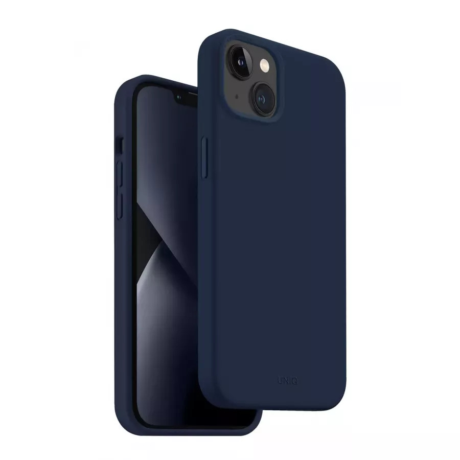 Купить Чехол Uniq LINO для iPhone 13/14, синий в Сочи. Вид 3