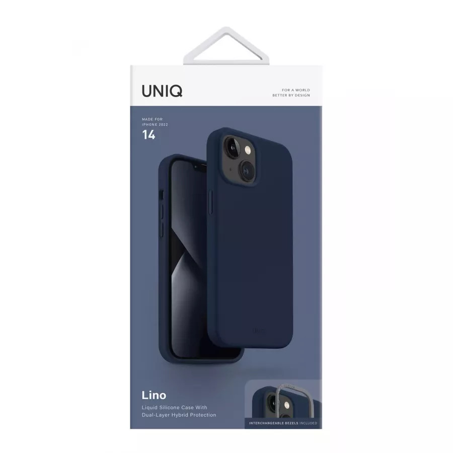 Купить Чехол Uniq LINO для iPhone 13/14, синий в Сочи. Вид 6