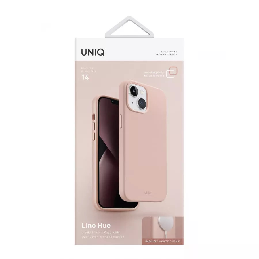 Купить Чехол Uniq LINO (Magsafe) для iPhone 13/14, розовый в Сочи. Вид 6