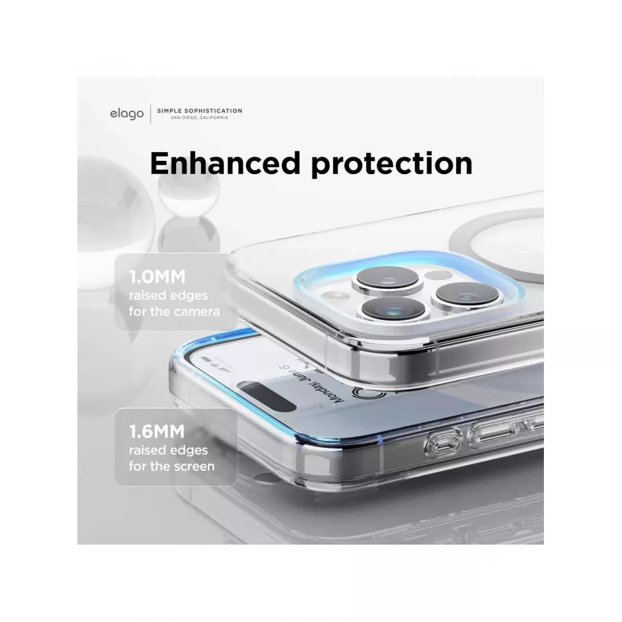 Купить Чехол Elago HYBRID (pc/tpu) (MagSafe) для iPhone 15 Pro, Clear/Medium Grey в Сочи. Вид 4