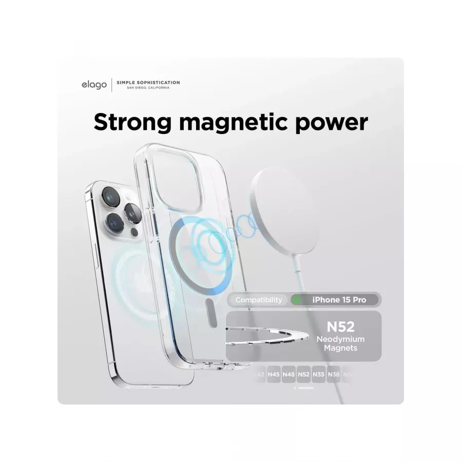 Купить Чехол Elago HYBRID (pc/tpu) (MagSafe) для iPhone 15 Pro, Clear/Medium Grey в Сочи. Вид 5
