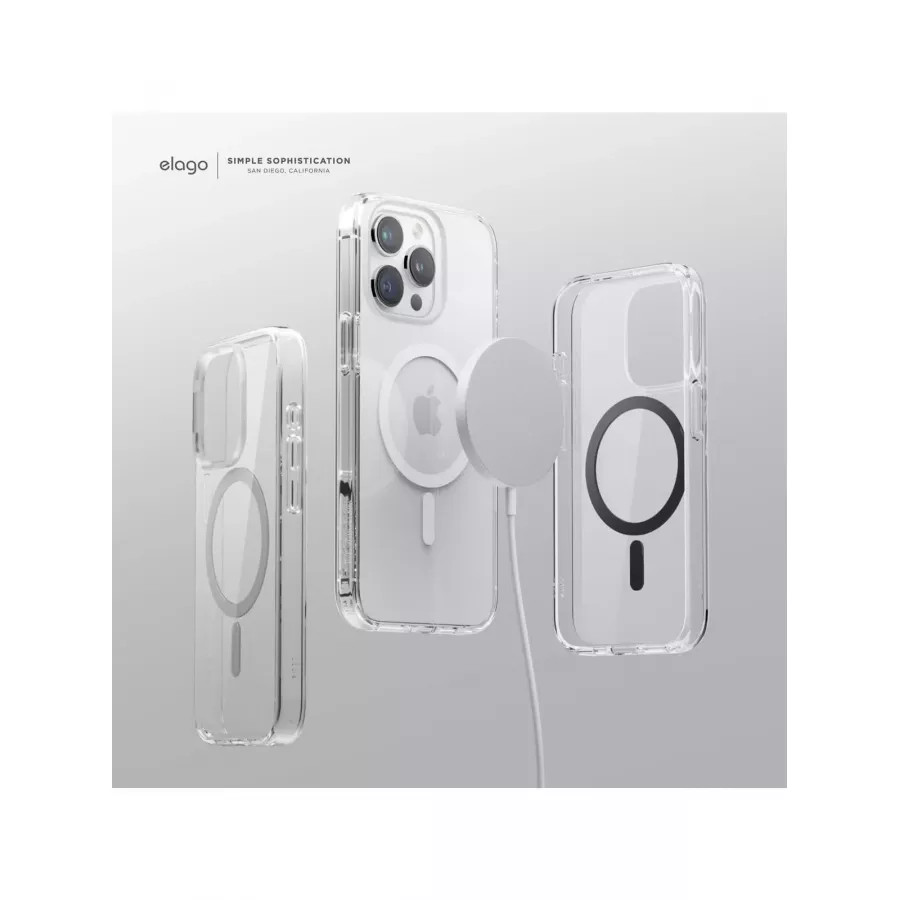 Купить Чехол Elago HYBRID (pc/tpu) (MagSafe) для iPhone 15 Pro, Clear/Medium Grey в Сочи. Вид 7