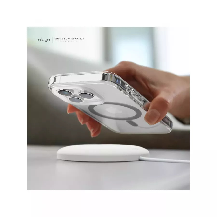 Купить Чехол Elago HYBRID (pc/tpu) (MagSafe) для iPhone 15 Pro, Clear/Medium Grey в Сочи. Вид 8