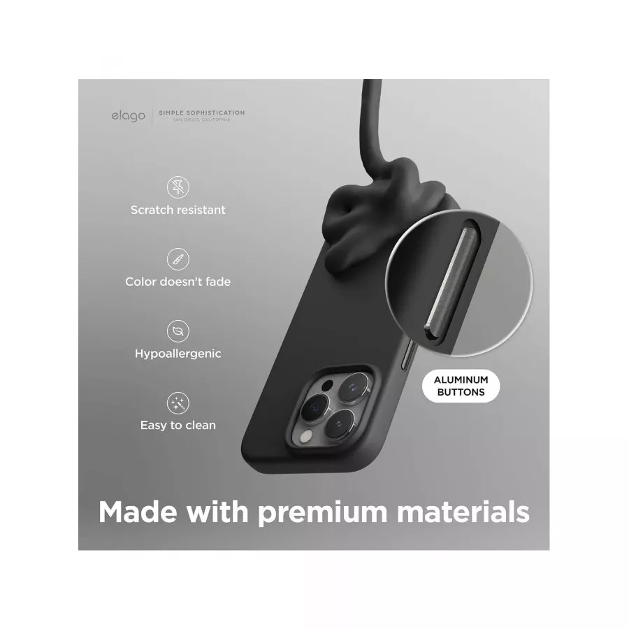 Купить Черный Elago Soft Liquid silicone (MagSafe) для iPhone 15 Pro, черный в Сочи. Вид 2