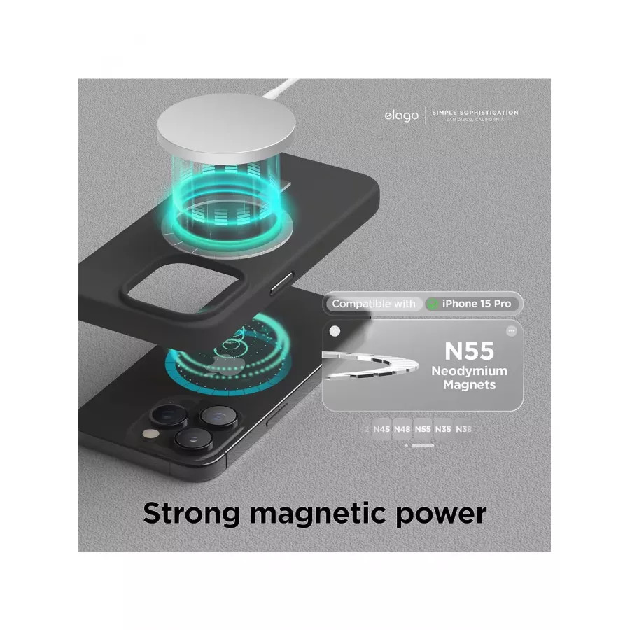 Купить Черный Elago Soft Liquid silicone (MagSafe) для iPhone 15 Pro, черный в Сочи. Вид 4