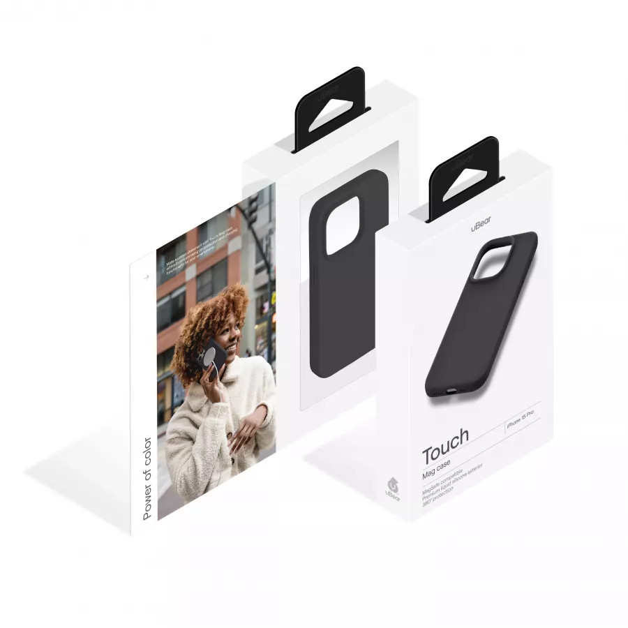 Купить Силиконовый чехол uBear Touch Mag Case для iPhone 15 Pro, черный в Сочи. Вид 5
