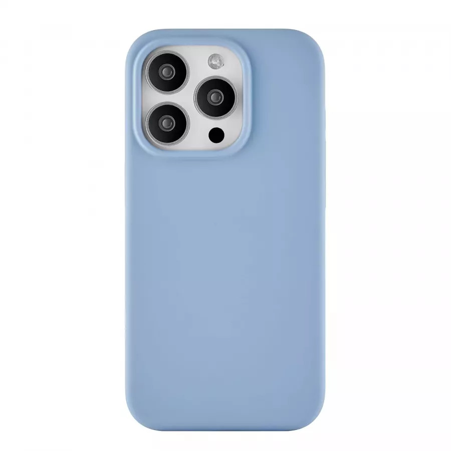 Купить Силиконовый чехол uBear Touch Mag Case для iPhone 15 Pro, голубой в Сочи. Вид 2