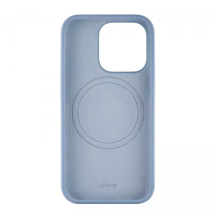 Купить Силиконовый чехол uBear Touch Mag Case для iPhone 15 Pro, голубой в Сочи. Вид 3