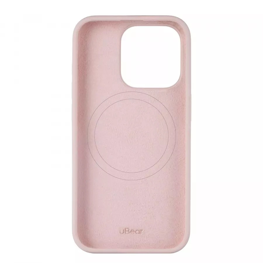 Купить Силиконовый чехол uBear Touch Mag Case для iPhone 15 Pro, розовый в Сочи. Вид 3