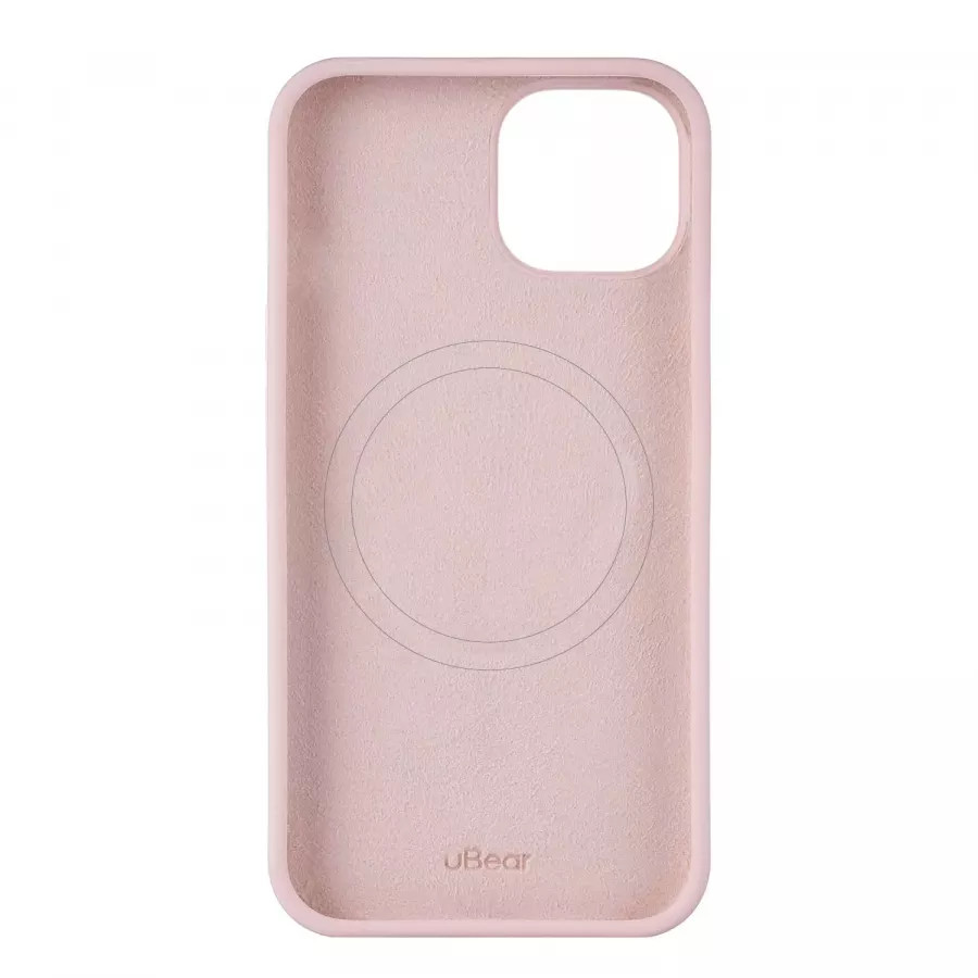 Купить Силиконовый чехол uBear Touch Mag Case для iPhone 15, розовый в Сочи. Вид 3
