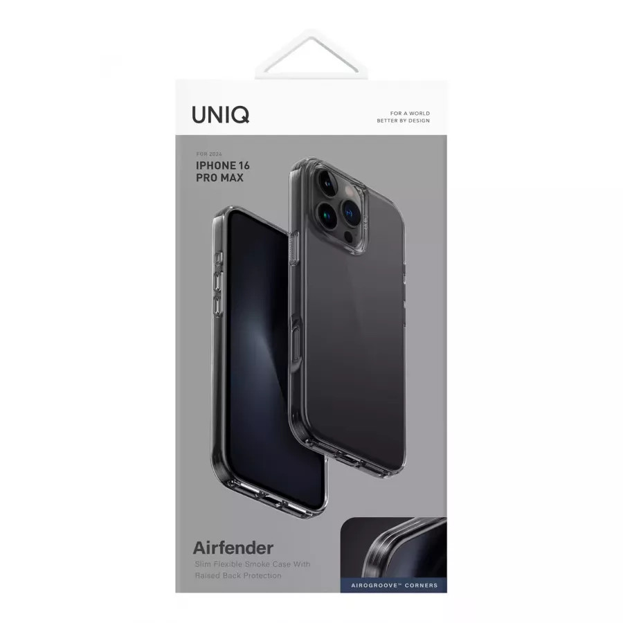 Купить Чехол силиконовый Uniq AirFender для iPhone 16 Pro Max, затемненный в Сочи. Вид 4
