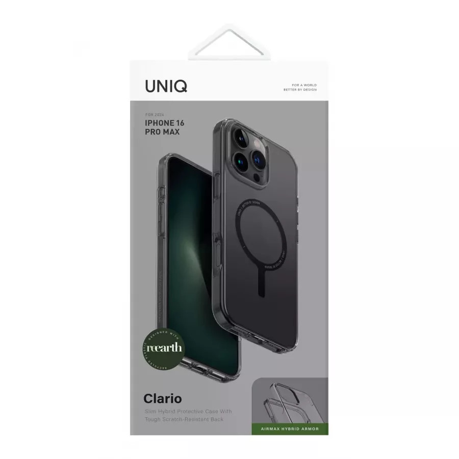 Купить Чехол силиконовый Uniq Clario (MagSafe) для iPhone 16 Pro Max, smoke в Сочи. Вид 4