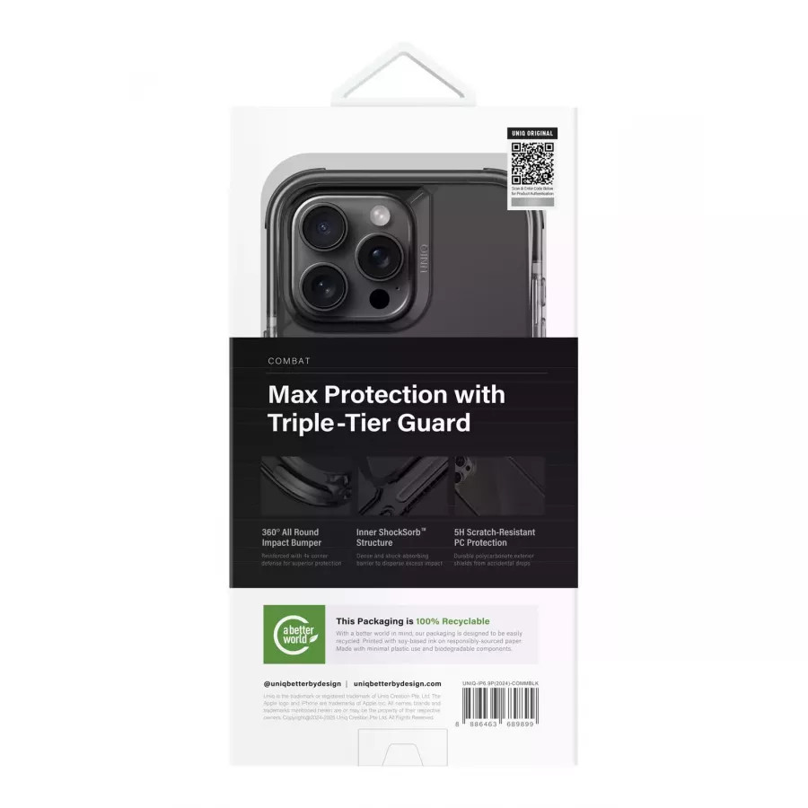 Купить Чехол силиконовый Uniq Combat (MagSafe) для iPhone 16 Pro Max, black в Сочи. Вид 2