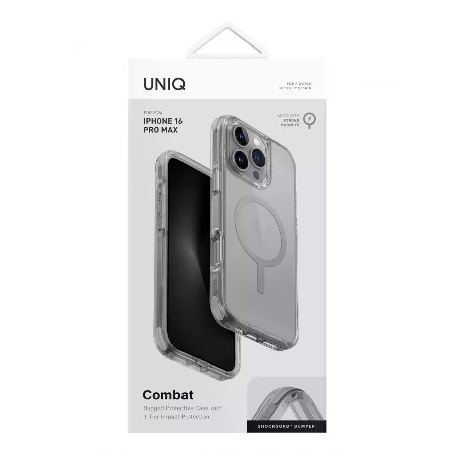 Купить Чехол силиконовый Uniq Combat (MagSafe) для iPhone 16 Pro Max, stone grey в Сочи. Вид 4