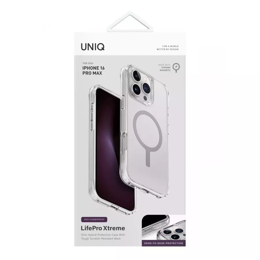 Купить Чехол силиконовый Uniq Lifepro Xtreme AF Frost (MagSafe) для iPhone 16 Pro Max, прозрачный в Сочи. Вид 4