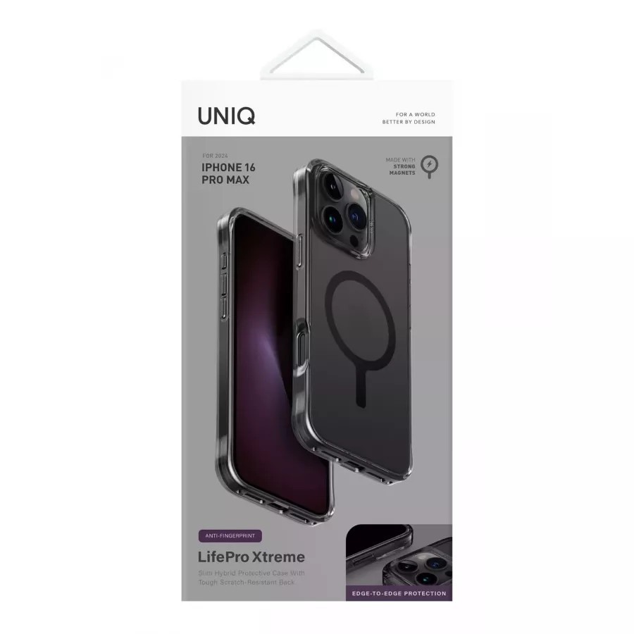 Купить Чехол силиконовый Uniq Lifepro Xtreme AF Frost (MagSafe) для iPhone 16 Pro Max, затемненный в Сочи. Вид 4