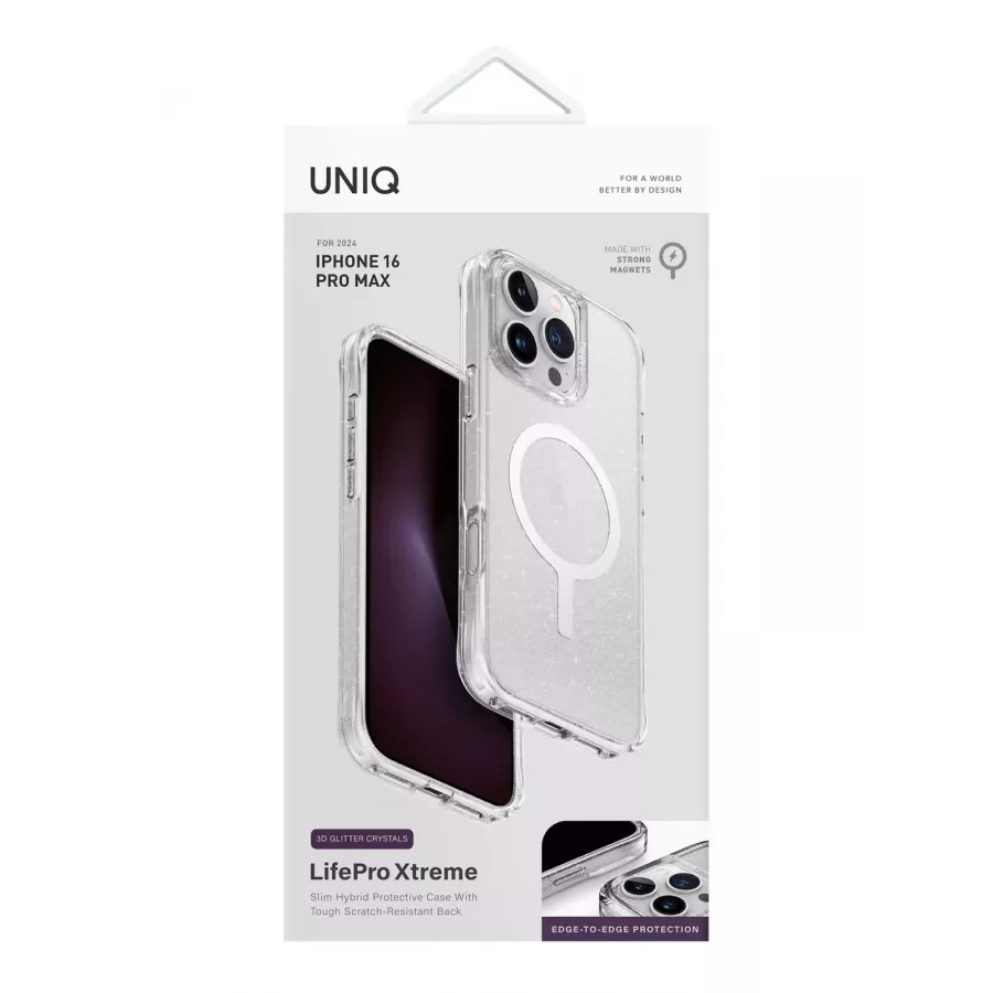 Купить Чехол силиконовый Uniq Lifepro Xtreme Tinsel (MagSafe) для iPhone 16 Pro Max, прозрачный в Сочи. Вид 4