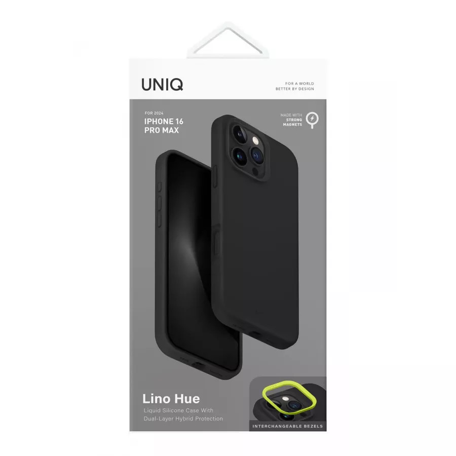 Купить Чехол силиконовый Uniq LINO (MagSafe) для iPhone 16 Pro Max, темно-серый в Сочи. Вид 6