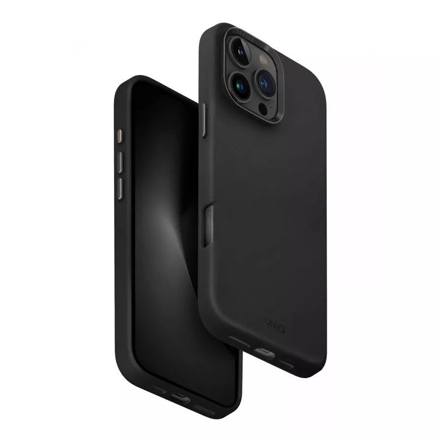Купить Чехол кожаный Uniq Lyden (MagSafe) для iPhone 16 Pro Max, черный в Сочи. Вид 3