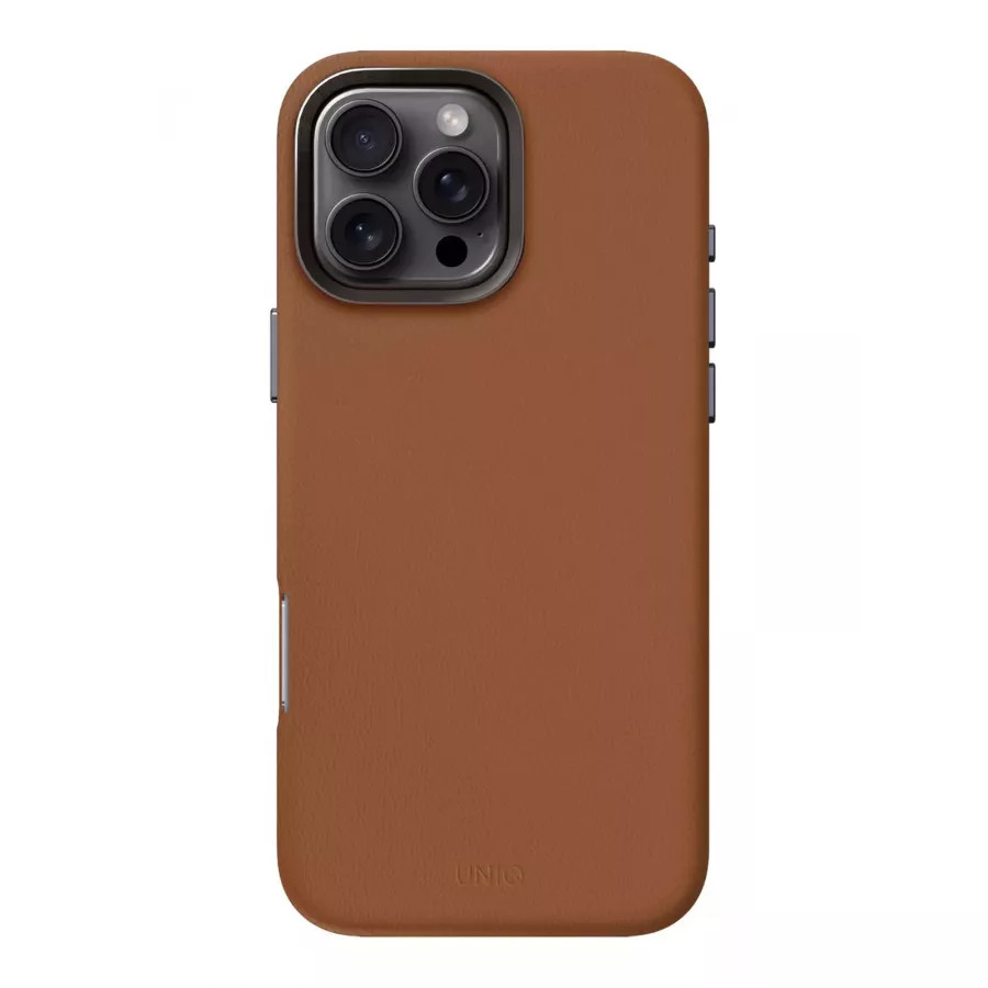 Купить Чехол кожаный Uniq Lyden (MagSafe) для iPhone 16 Pro Max, caramel в Сочи. Вид 2