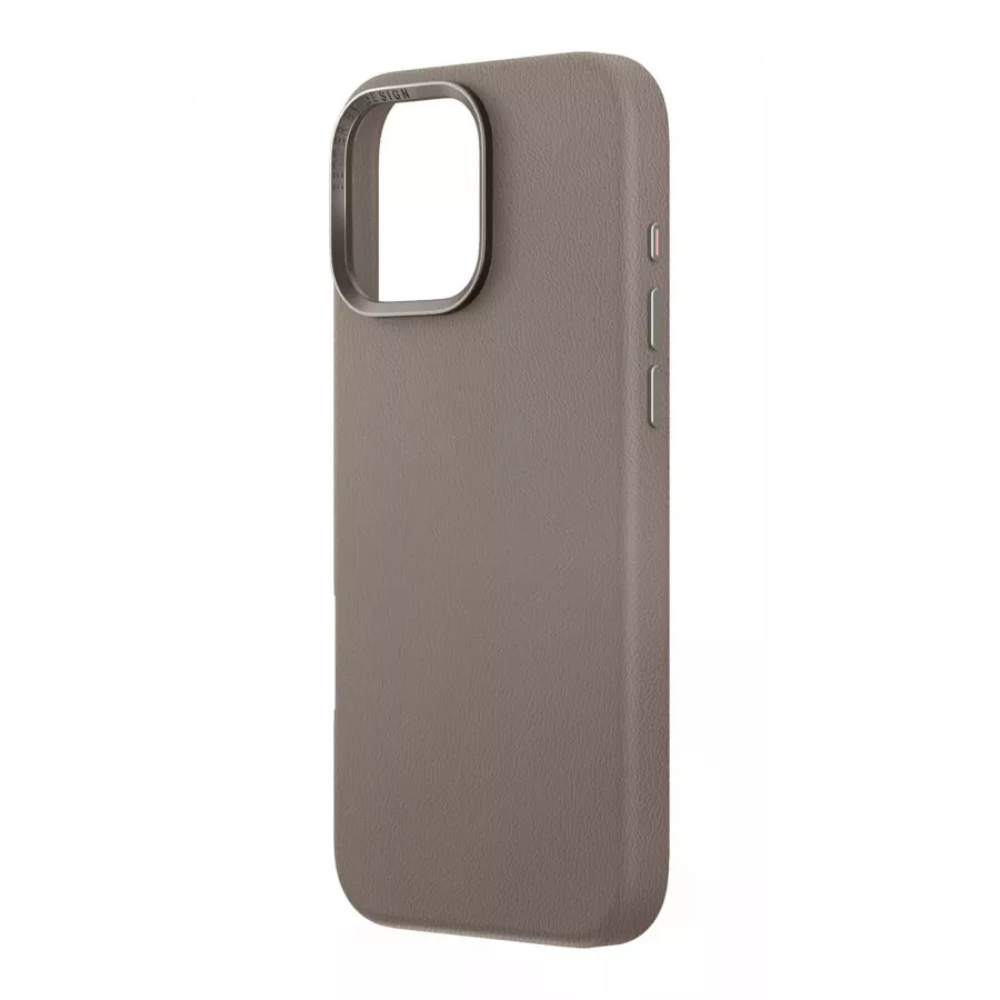 Купить Чехол кожаный Uniq Lyden (MagSafe) для iPhone 16 Pro Max, серый в Сочи. Вид 1