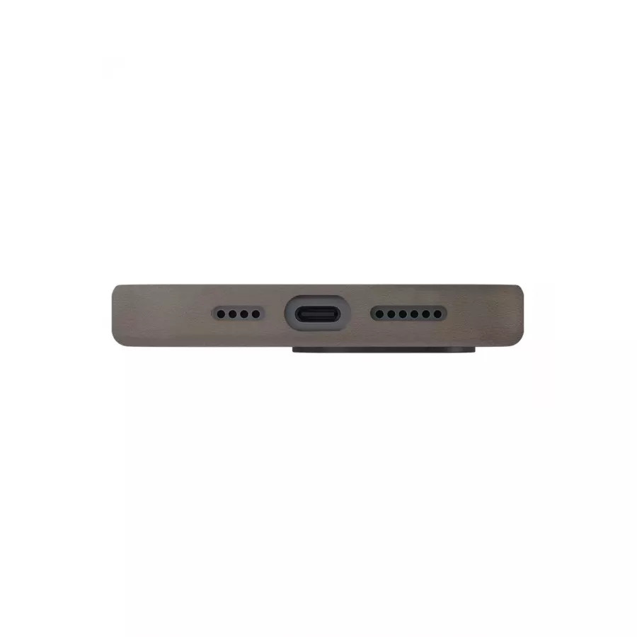 Купить Чехол кожаный Uniq Lyden (MagSafe) для iPhone 16 Pro Max, серый в Сочи. Вид 4