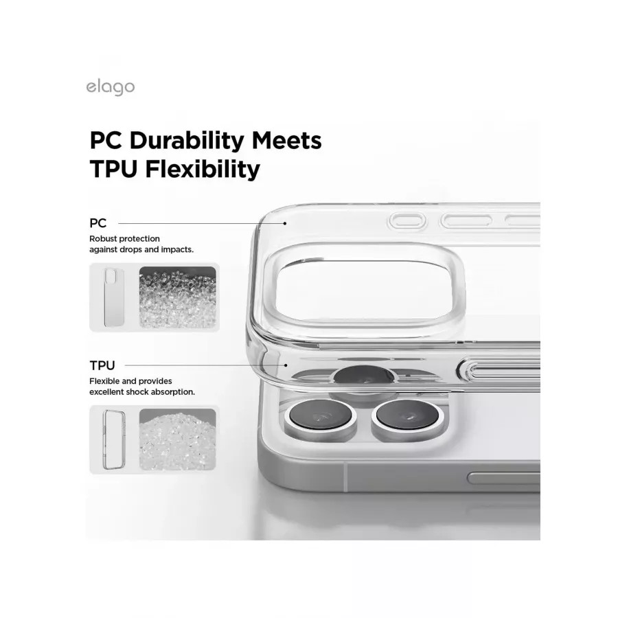 Купить Чехол силиконовый Elago Hybrid (pc/tpu) для iPhone 16 Pro, clear в Сочи. Вид 3