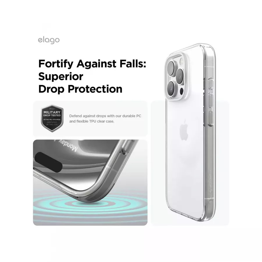 Купить Чехол силиконовый Elago Hybrid (pc/tpu) для iPhone 16 Pro, clear в Сочи. Вид 6