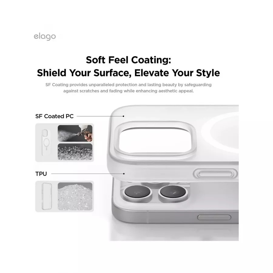 Купить Чехол силиконовый Elago Hybrid (MagSafe) (pc/tpu) для iPhone 16 Pro, clear в Сочи. Вид 2