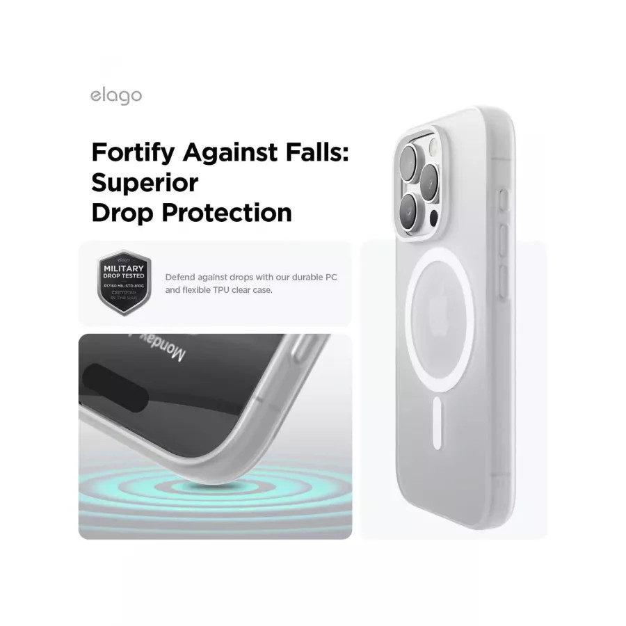 Купить Чехол силиконовый Elago Hybrid (MagSafe) (pc/tpu) для iPhone 16 Pro, clear в Сочи. Вид 4