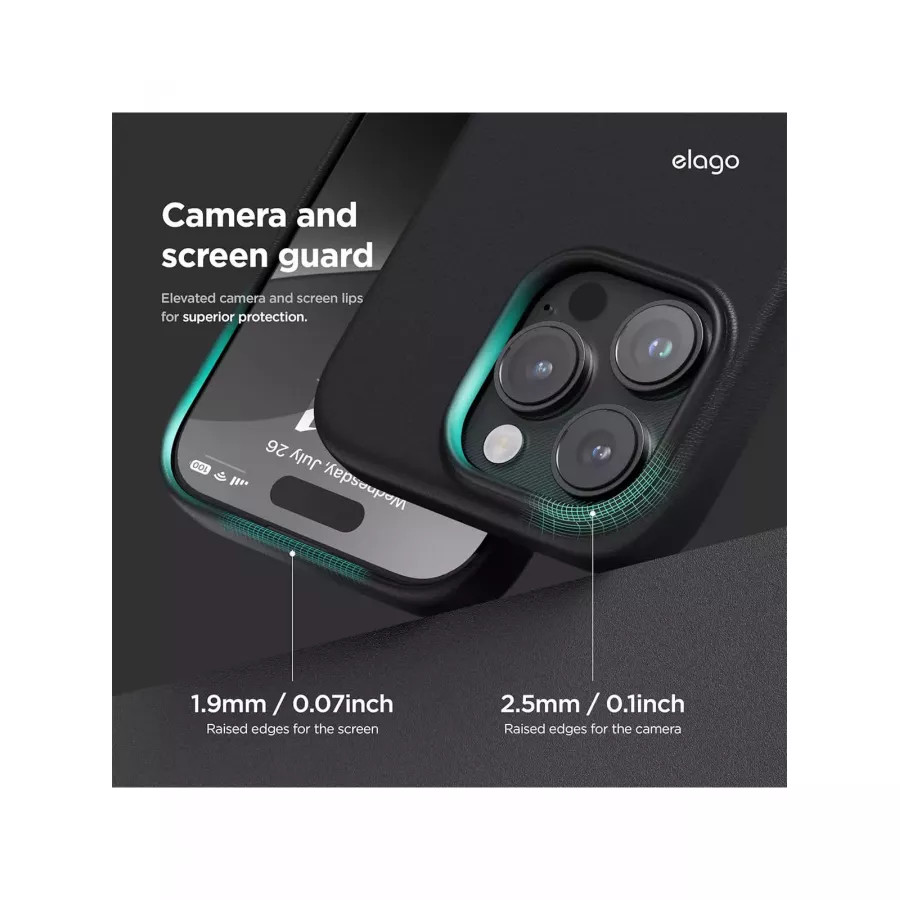 Купить Чехол силиконовый Elago PU Leather (MagSafe) для iPhone 16 Pro, черный в Сочи. Вид 3