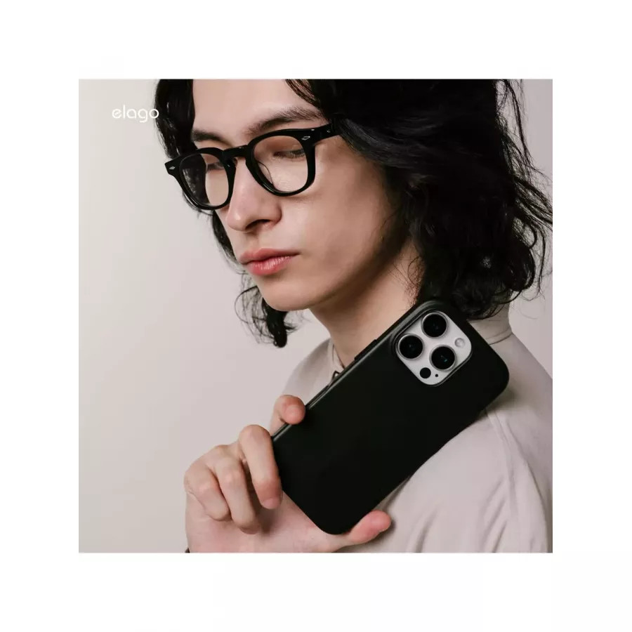 Купить Чехол силиконовый Elago PU Leather (MagSafe) для iPhone 16 Pro, черный в Сочи. Вид 6