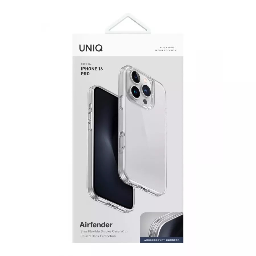 Купить Чехол силиконовый Uniq AirFender для iPhone 16 Pro, прозрачный в Сочи. Вид 4