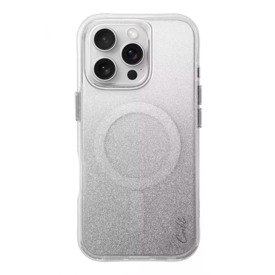 Купить Чехол силиконовый Uniq COEHL Lumino (MagSafe) для iPhone 16 Pro, sparkling silver в Сочи. Вид 2