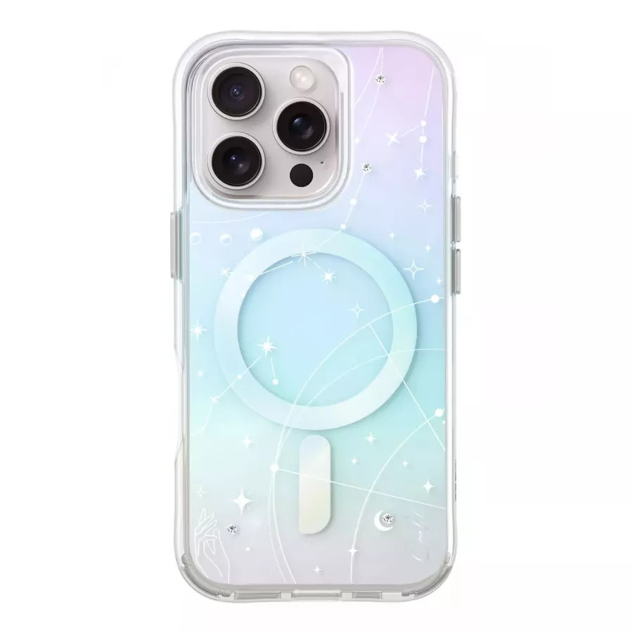 Купить Чехол силиконовый Uniq COEHL Savon Bubble Celest Iridescent (MagSafe) для iPhone 16 Pro в Сочи. Вид 2