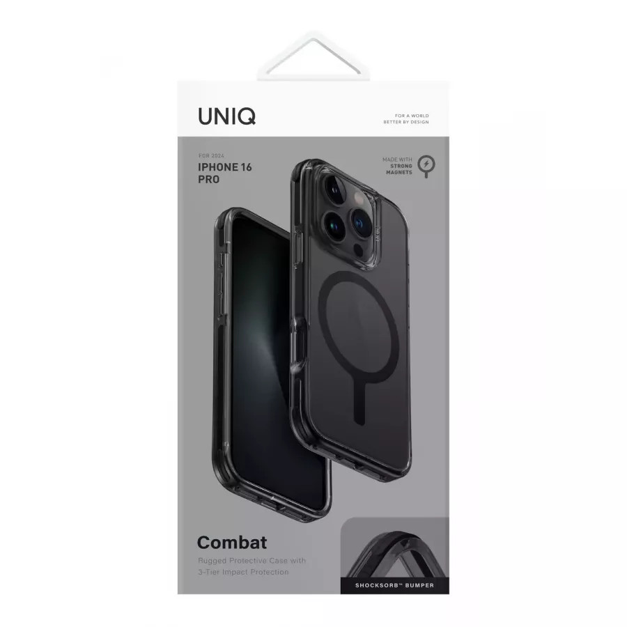 Купить Чехол силиконовый Uniq Combat (MagSafe) для iPhone 16 Pro, black в Сочи. Вид 6