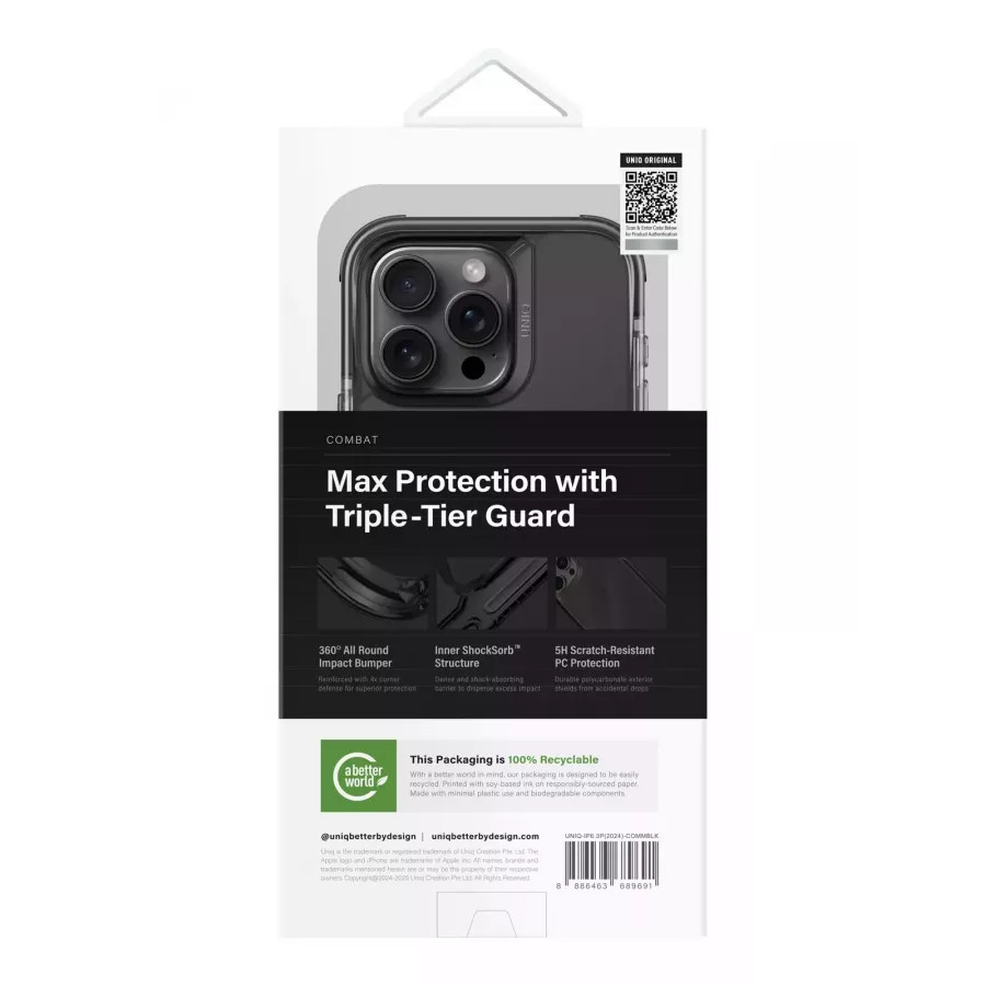 Купить Чехол силиконовый Uniq Combat (MagSafe) для iPhone 16 Pro, black в Сочи. Вид 7