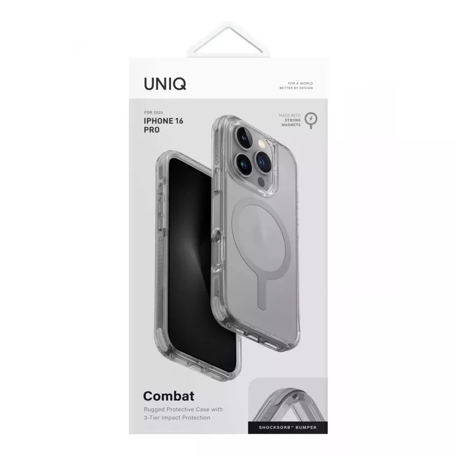 Купить Чехол силиконовый Uniq Combat (MagSafe) для iPhone 16 Pro, stone grey в Сочи. Вид 4