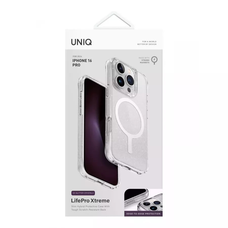 Купить Чехол силиконовый Uniq Lifepro Xtreme Tinsel (MagSafe) для iPhone 16 Pro, прозрачный в Сочи. Вид 4