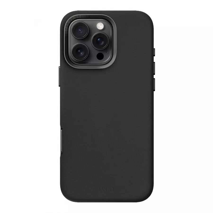 Купить Чехол кожаный Uniq Lyden (MagSafe) для iPhone 16 Pro, черный в Сочи. Вид 2