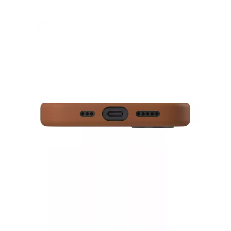 Купить Чехол кожаный Uniq Lyden (MagSafe) для iPhone 16 Pro, caramel в Сочи. Вид 4