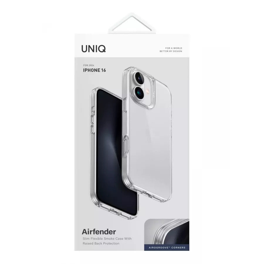Купить Чехол силиконовый Uniq AirFender для iPhone 16, прозрачный в Сочи. Вид 4