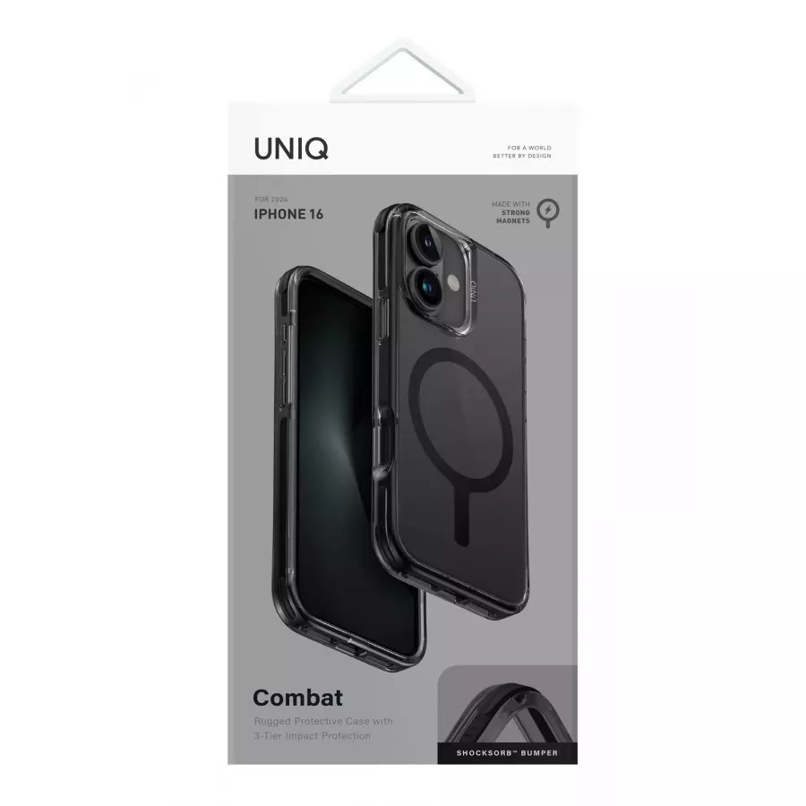 Купить Чехол силиконовый Uniq Combat (MagSafe) для iPhone 16, black в Сочи. Вид 4