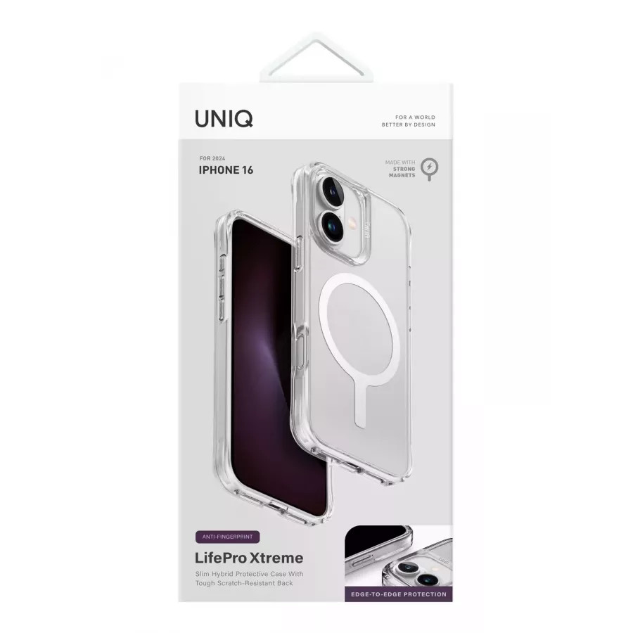 Купить Чехол силиконовый Uniq Lifepro Xtreme AF Frost (MagSafe) для iPhone 16, прозрачный в Сочи. Вид 4