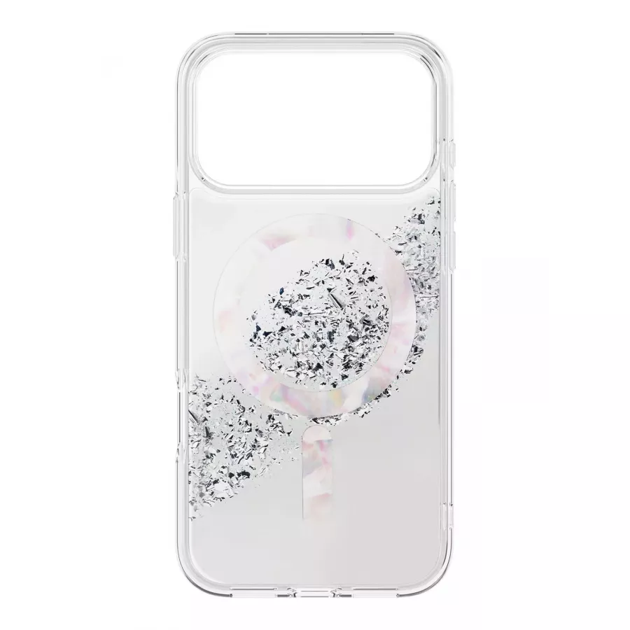 Купить Чехол силиконовый Uniq COEHL Resin Crystalle (MagSafe) для iPhone 17 Pro Max, sparkling silver в Сочи. Вид 1